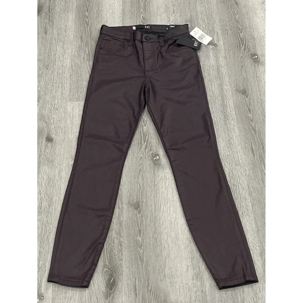 NWT KUT From The Kloth Connie High Rise Ankle Skinny Jeans Purple Women's Size 0